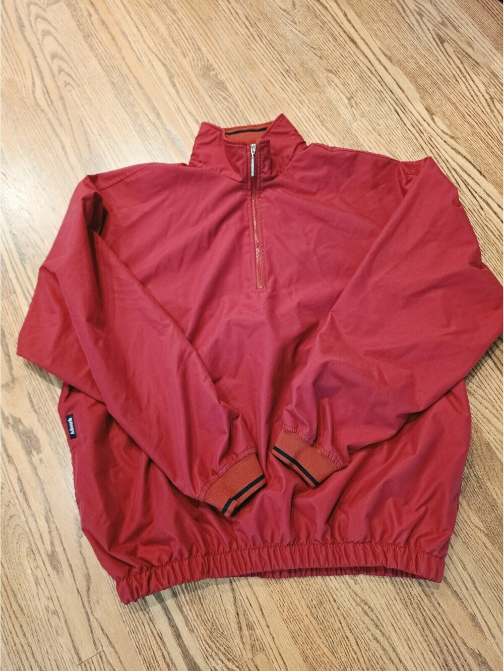 Ashworth 1/4 Zip Vintage Golf Windbreaker Pullover Sweater Burgundy Red Sz L